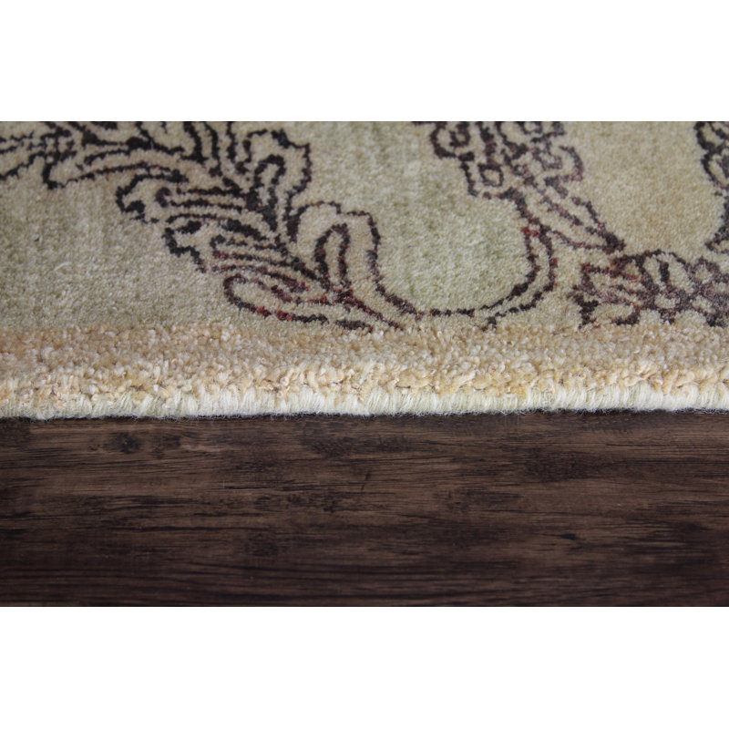 Tapis décoratif en laine Touffeté à la main en laine doré modbury ikat, Rectangle 5 pi x 8 pi