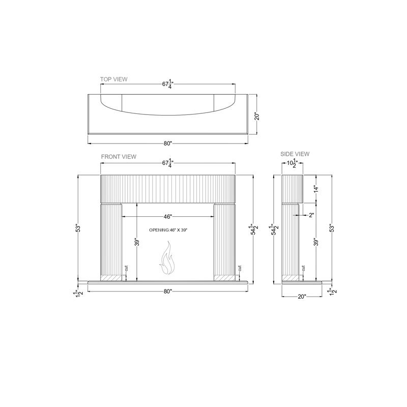 Vells Fireplace Surround, Gray Old World