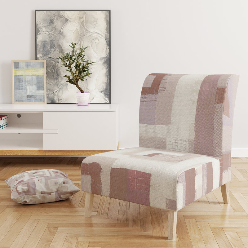 Fauteuil de chambre rembourré Pink Geometric Form Windows II - Transitional