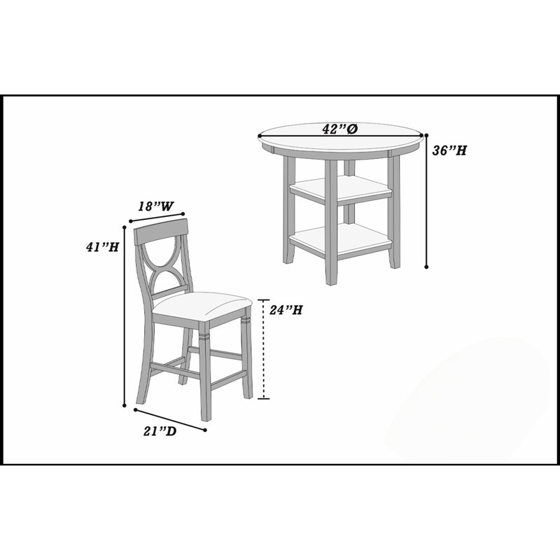 Table de salle à manger à hauteur de comptoir avec étagère de rangement et 4 chaises rembourrées, dossier unique pour les maisons modernes