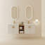 Meuble-lavabo à fermeture en douceur de 60 pouces avec lavabo et petites tablettes de rangement-1476564257
