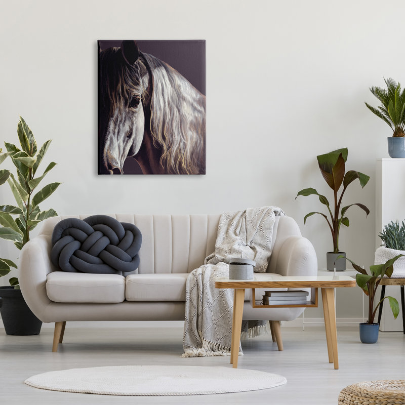 Au-853-Toile, gros plan, portrait de cheval sur toile par Kim McElroy, H 40 po x l 30 po x P 1,5 po