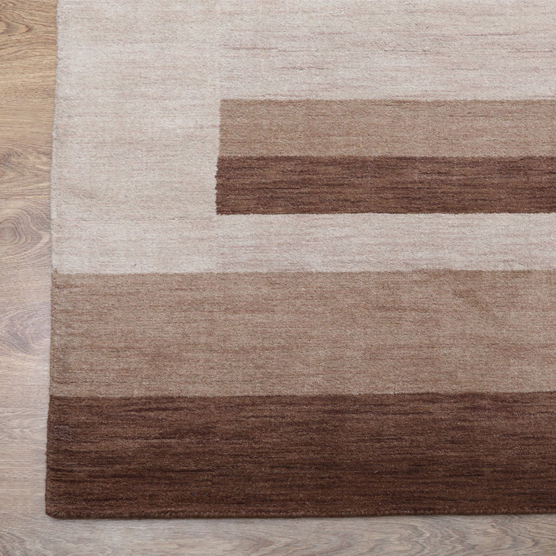 Tapis écologiques rectangulaires en laine noué à la main Abbygayle, Rectangle 6 pi 7 po x 9 pi 10 po