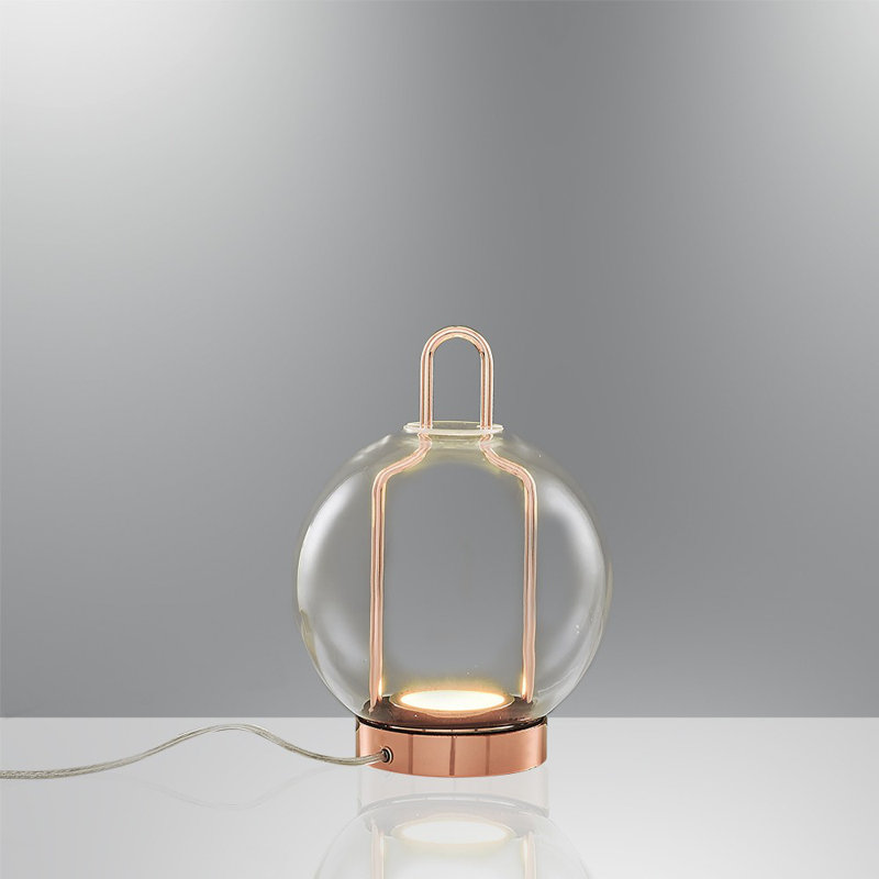 Lampe sur pied moderne avec corps en métal, jaune, 10,6 po de diamètre x 10,6 po de hauteur | DEL 5 W intégrée, lumière blanche chaude 3000 K, 500 lumens, parfaite pour le décor du salon et de la chambre à coucher, élégante et écoénergétique