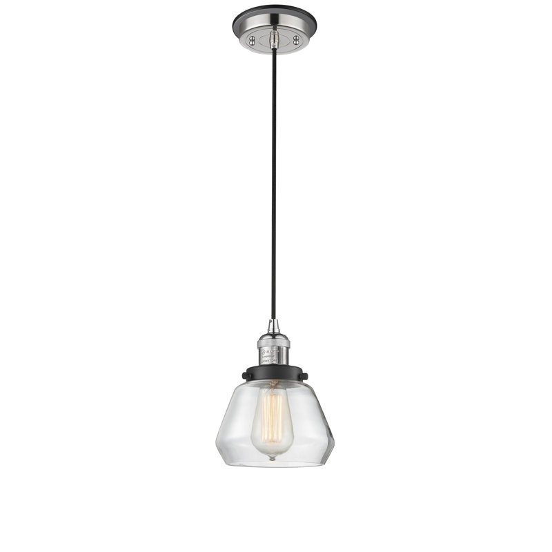 Chill 1 - Light Single Pendant, Polished Nickel with Matte Black accents, Plated Smoke