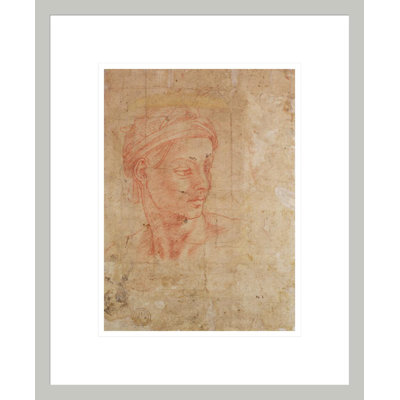 Étude d'une tête (craie rouge sur papier) par Michelangelo Buonarroti