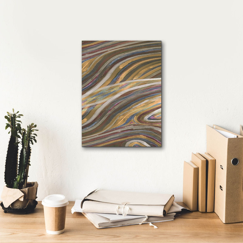 «Mineral Overlay 2» par Alicia Ludwig, art mural sur toile, H 16 po x l 12 po x P 0,75 po