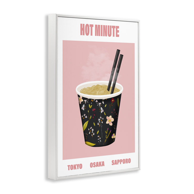 Hot Minute Cup of Noodles Framed Giclee, design by A Barefoot Stylist, 18" H x 12" W, Coastal White Framed Giclee