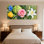 Plantes et fleurs, ensemble de 3 impressions sur toile, tulipes et lys roses