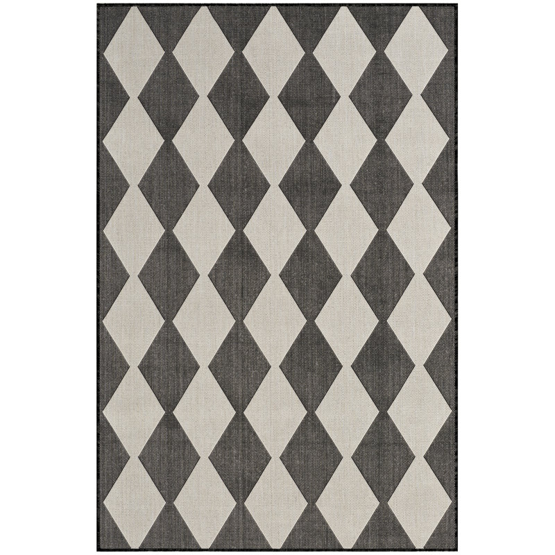 Positano Indoor/Outdoor Area Rug, Rectangle 4' x 6', Black