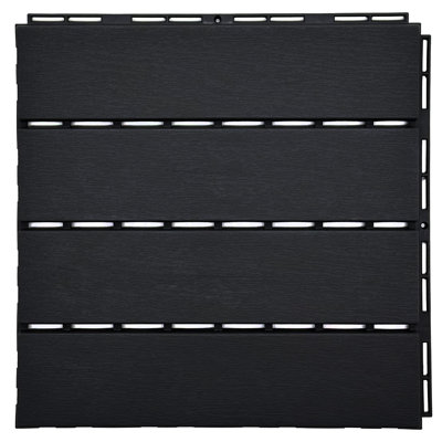 Simar 30cm L x 30cm W Plastic Interlocking Deck Tile