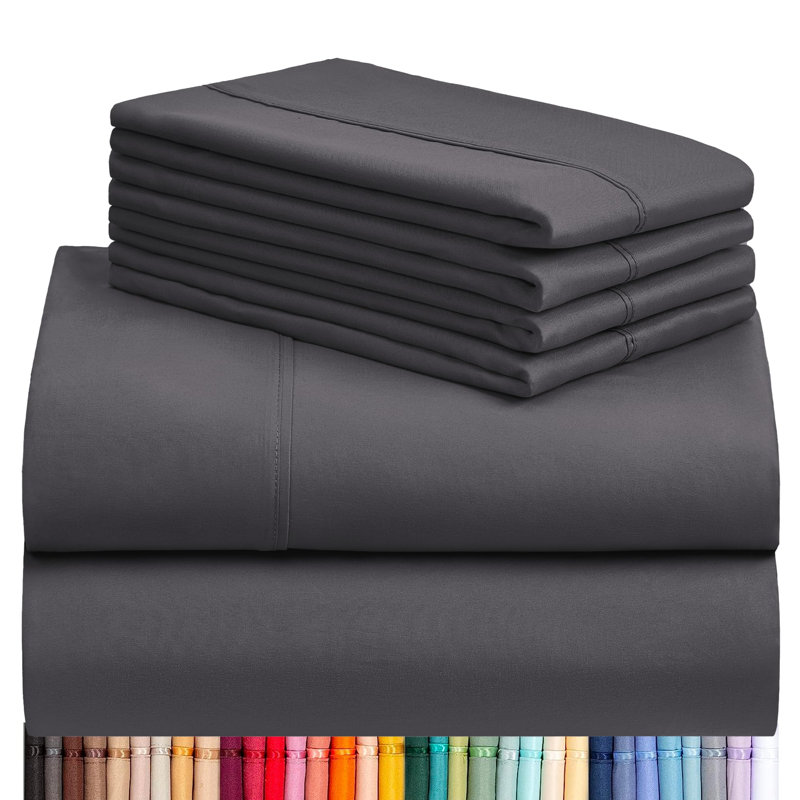 Luxclub 3 PC Dark Gray Twin Silky Soft Cooling Extra Deep Pocket Performance Sheet Set, Dark Gray