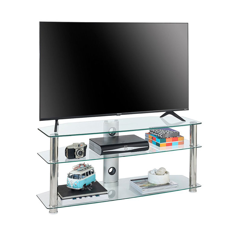 Bathurst TV Stand for TVs up to 43", Clear, 50cm H x 112cm W x 40cm D
