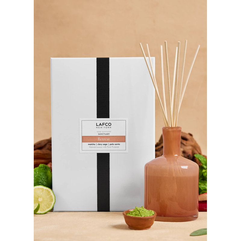 Reed Diffuser, 6.5" H x 4" W x 4" D, Retreat, Brown