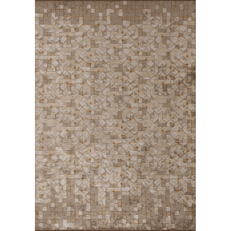 Allye Rectangle Geometric Cotton and Viscose Indoor / Outdoor Area Rug, Rectangle 7'10" x 11'1"