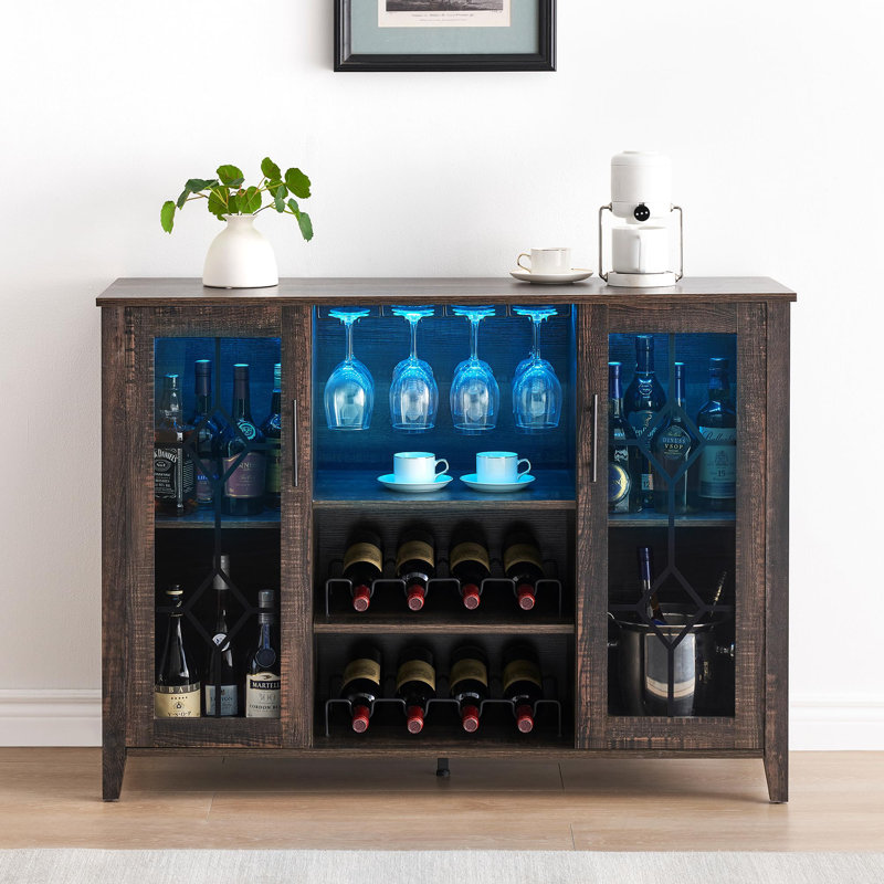 Jaidy 15.7 " L Bar Cabinet, Dark Brown