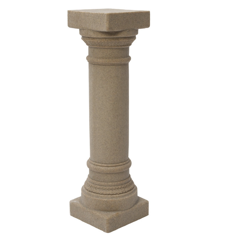 Plumeri Weather Resistant Plastic History & Language Pedestal, Sandstone