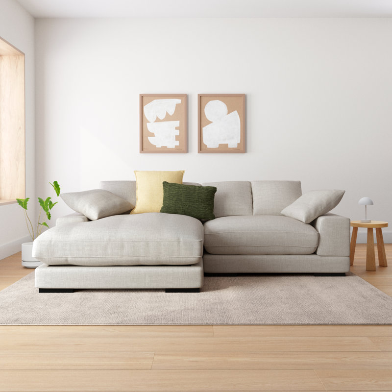 Lonsdale Chaise Sectional, Beige Linen