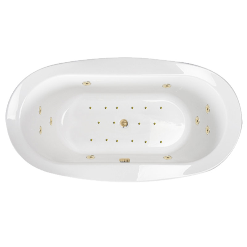 Baignoire encastrée en acrylique 66 po x 66 po avec drain central L 66 po x l 36 po