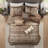 7 Piece Jacquard Comforter Set Brown/Gold Queen-117509027