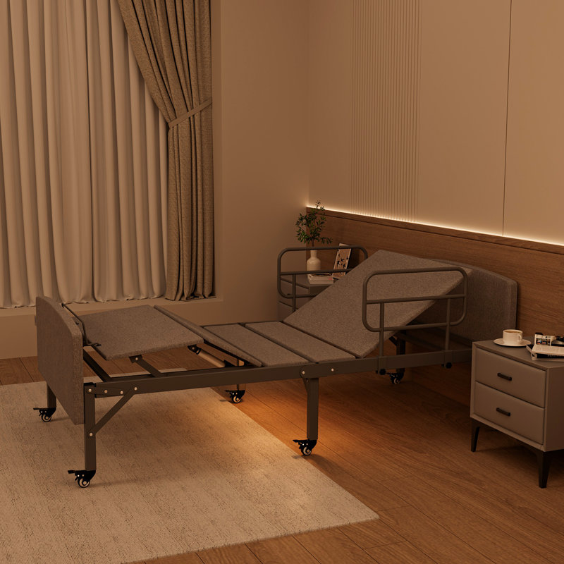 Easyrest Adjustable Bed Frame with Wheels, Wireless Remote, Underbed Light & Storage Rails, Easy Assembly
