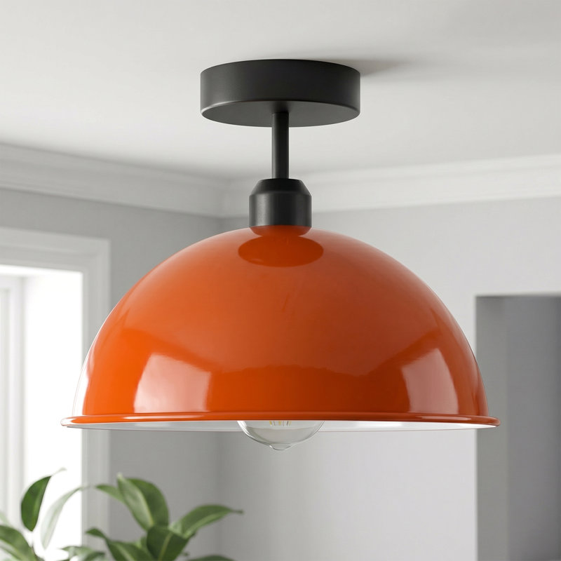 Semi Flush Mount, Yes, Orange