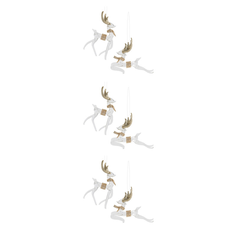 Ensemble d'ornement cerf (ensemble de 6), Doré