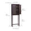Rangement pour salle de bain moderne avec portes incrustées en rotin, tablettes réglables et structure en bois massif Boho-2032150300