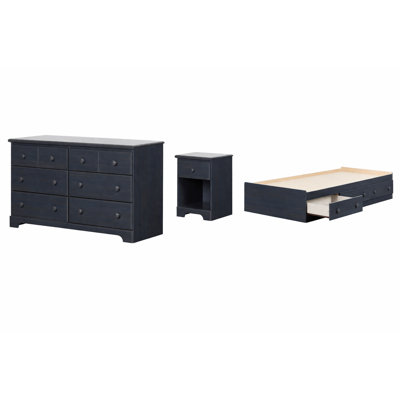 Summer Breeze Blueberry Bed Dresser Nightstand Twin