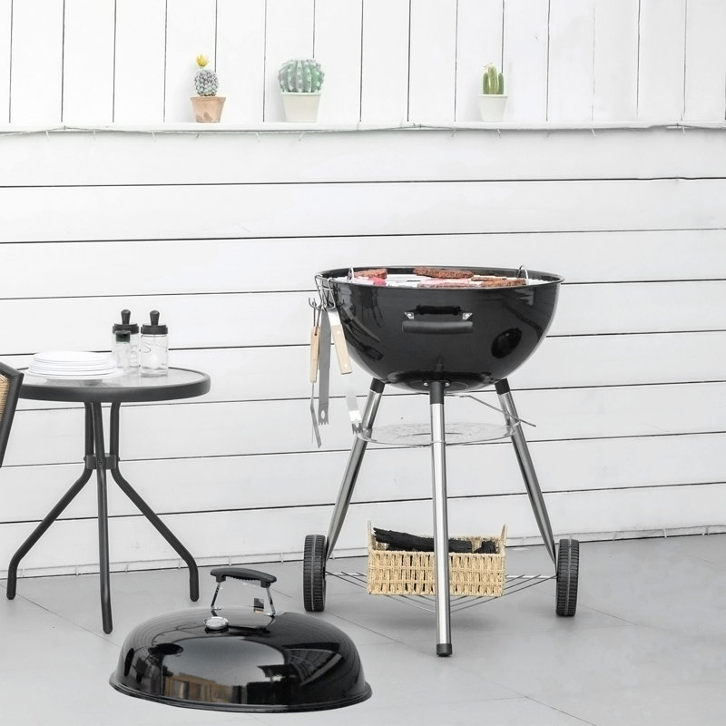 Aishah Charcoal BBQ Grill Portable Kettle BBQ Smoker with Cover