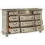 Commode de luxe 1 pièce à finition argentée avec 11 tiroirs et mobilier en marbre véritable