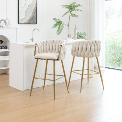 Chaises d'appoint Teddy Boucle en tissu pour comptoir et bar