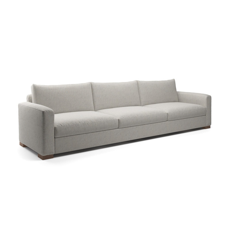 Perfect Upholstered 99'' Sofa, Cream Polyester