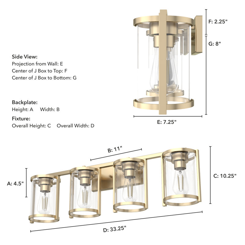 Astwood 4 - Light Dimmable Vanity Light, Alturas Gold