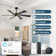60 Inch Smart Ceiling Fan With Light Kit