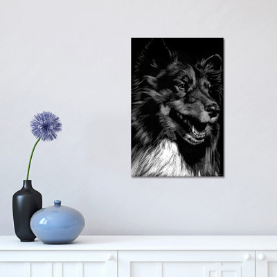 Canine Scratchboard X 1 Piece Wrapped Canvas Wall Art