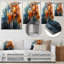 Abstrait cubisme, paysage urbain gratte-ciel - formes abstraites, art mural en métal-1559567076