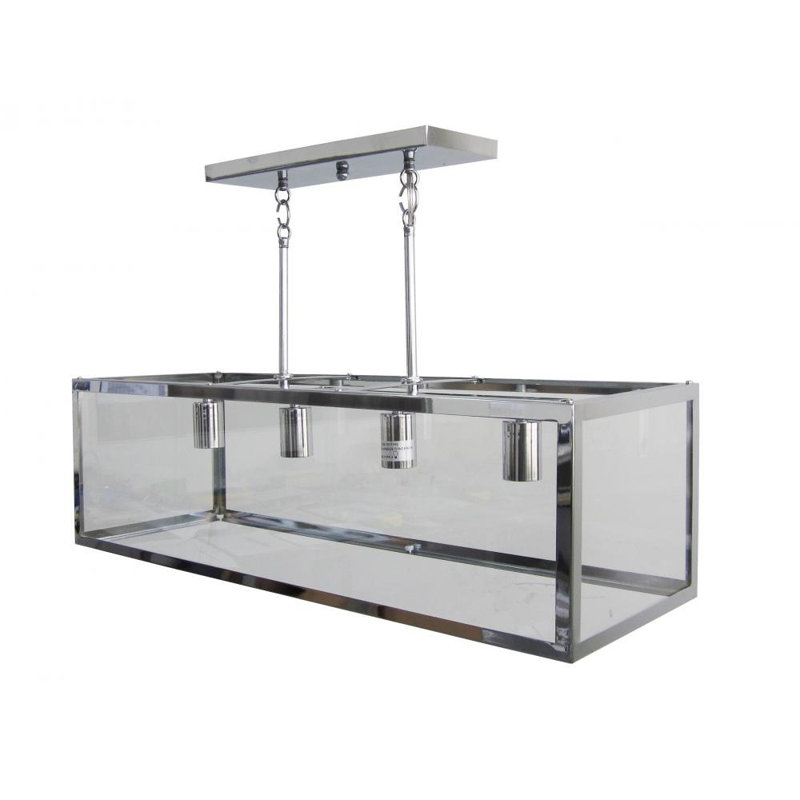 Lustre carré / rectangulaire à 4 lumières pour îlot de cuisine Hazan