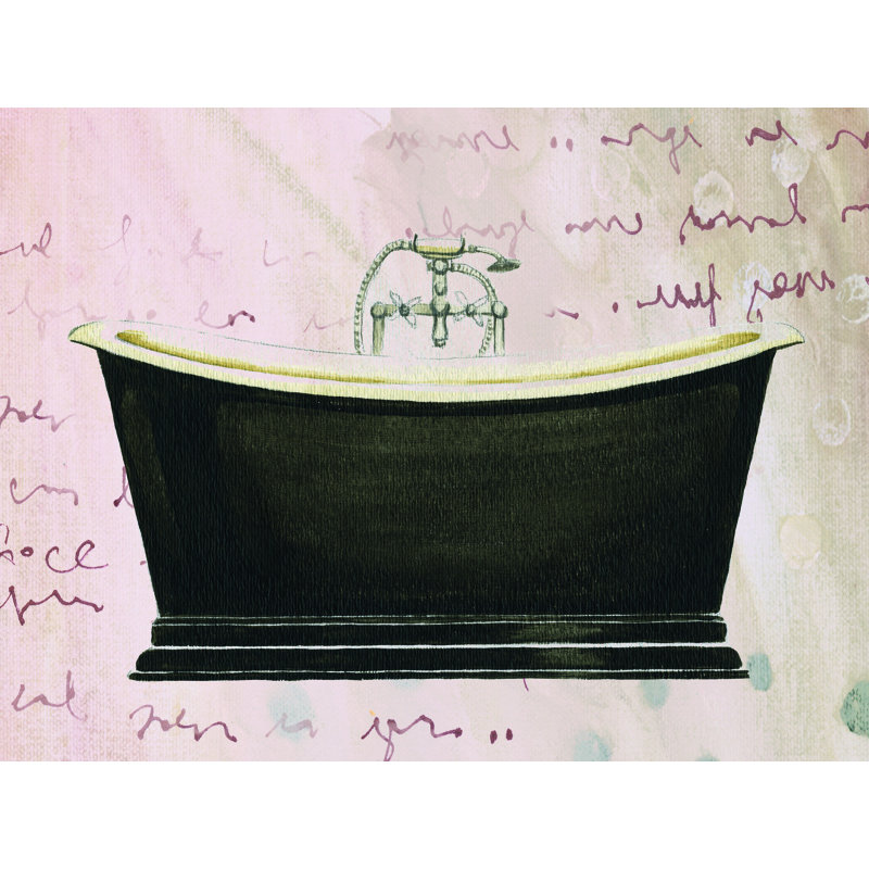 Black Tub - Painting Print, 51cm H x 76cm W, Wrapped Canvas