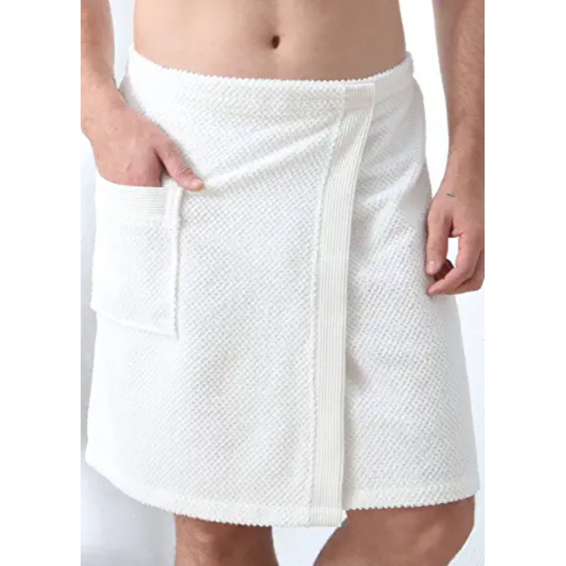 Enveloppement pour serviette de bain pour homme 100% coton turc avec fermeture réglable, S, M, Gris