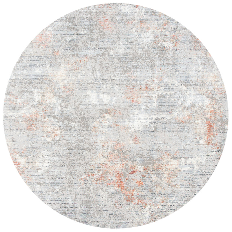 Tapis gris Adal, Rond 6 pi 7 po