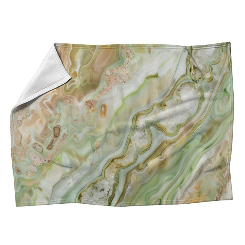 Jeté en molleton Marble - Jeté en géode pour canapés ou lits, L 60 po x L 80 po