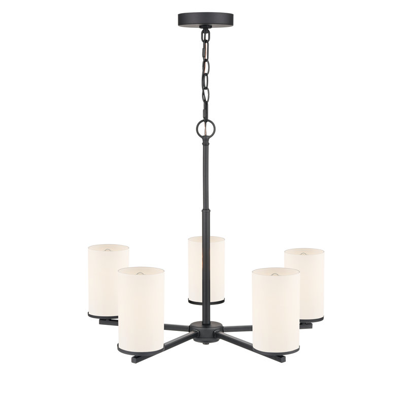 Verlana 24" 5-Light Chandelier - Matte Black, Matte Black