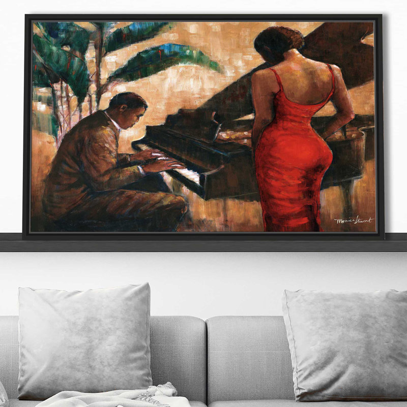 Enchanting Keys by - Peinture, Cadre flottant noir, H 21,5 po x l 33,5 po x P 2 po