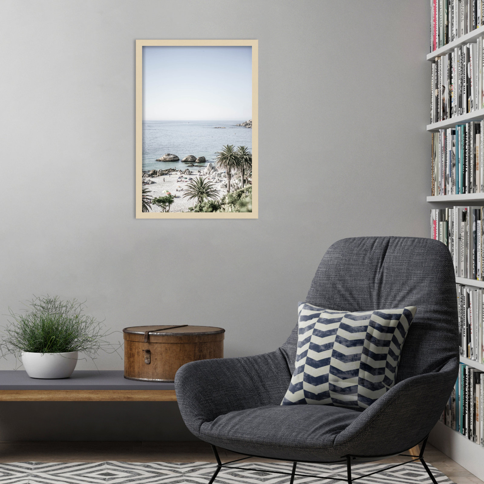 Pindall "Clifton Beach" Print, Brown, 25" H x 17" W