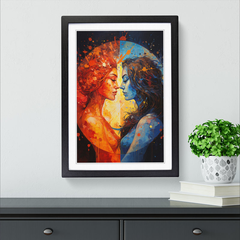 Single Picture Frame Print on Wood, 46cm H x 34cm W, Black Framed