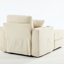 Nouvelle chaise longue rembourrée en velours côtelé pour le bureau du salon - Sac à magazines, coussins amovibles, porte-gobelets doubles, confort pour les jambes longues, assise confortable, matériau, design moderne, couleur beige, facile-118758354
