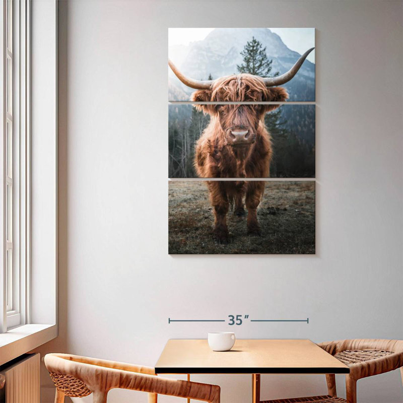 Brampt Dolomites Highland Cow, 65" H x 42" W