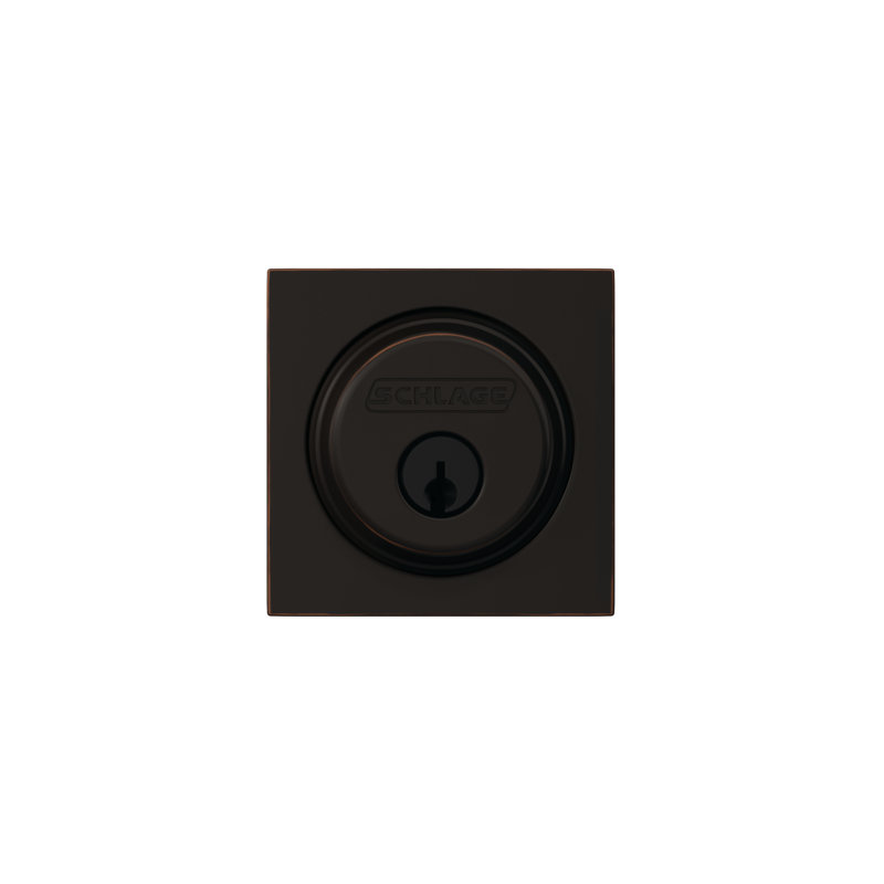 Single Cylinder Deadbolt with Collins Trim, Aged Bronze