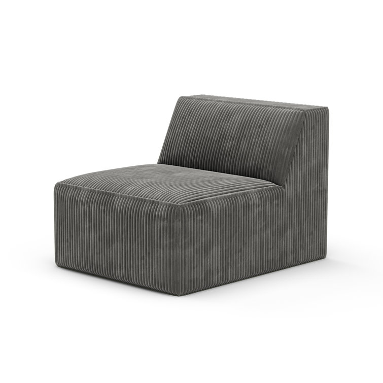 Simson Corduroy Modular 1 Armless Single Sofa with 40D Integrated Sponge